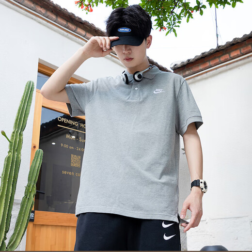 耐克（NIKE）纯棉OLO衫商务翻领短袖男宽松透气运动T恤休闲半袖 绿色/FN3895-365 纯棉透气 假一 S 100-120斤