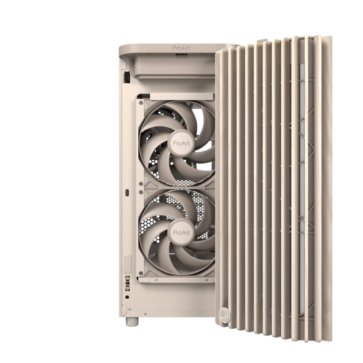 ASUS ProArt PA401 Avena Blanco Madera Art Iron Rhyme Edition Chasis Potente refrigeración/Rejilla de aire frontal Wood Art/Desmontaje sin herramientas/Bloqueo del botón de encendido