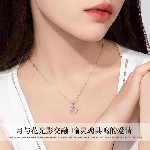 Central Chuang Fashion China Gold Authorized Silver Necklace Girls Birthday Gift for Women Light Luxury Niche Gift for Girlfriend and Best Friend S925