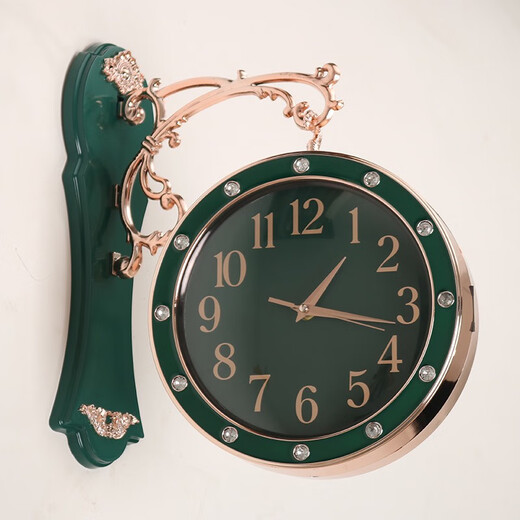 
Enbaole double-sided wall clock living room stylish silent European creative silent clock two-sided quartz clock modern simple fashionable hanging watch 9889 white other