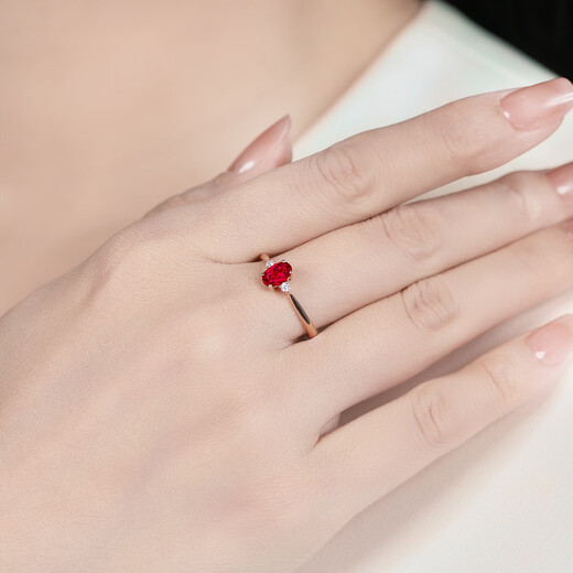 Tingliang 18K gold 0.6 carat pigeon blood red ruby ring, natural diamond women's ring, colorful treasure for your lover, size message (No. 10 to 20) in stock