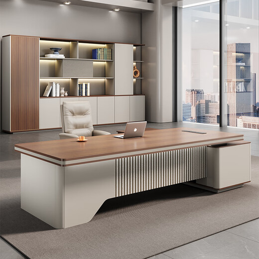 Simple modern light luxury boss desk table and chair combination furniture chairman leadership manager room table executive desk 1.8 meters boss table + boss chair