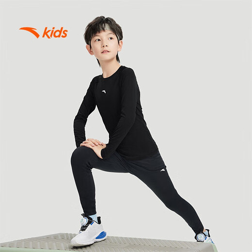 ANTA children's boys' knitted long-sleeved shirt autumn breathable and comfortable quick-drying long-sleeved T-shirt A52437402J