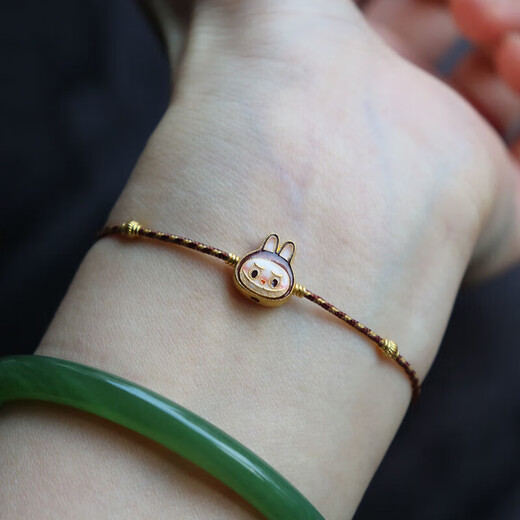 Yue Bu Lao Phoenix 999 gold color, golden touch, cute, light luxury, golden braided rope bracelet, Meila