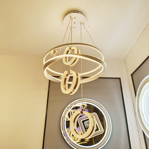 Bull Modern Simple Restaurant Chandelier Nordic Creative Personalized Dining Table Bar Lamp Internet Celebrity Light Luxury Crystal Chandelier 3889/Three Colors Light 48x48x100cm120W