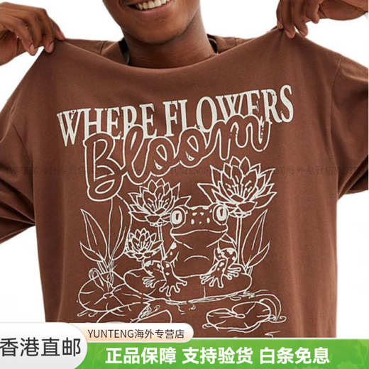 蔻驰（COACH）FW24字母满印圆领宽松短袖T恤男款褐色时尚轻便百搭潮流 褐色 S