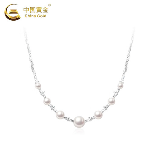 CHINA GOLD 925 silver broken silver pearl necklace light luxury niche sterling silver lock Valentine's Day birthday gift for girlfriend and wife when/next day delivery* broken silver pearl necklace-s925 brand gift box