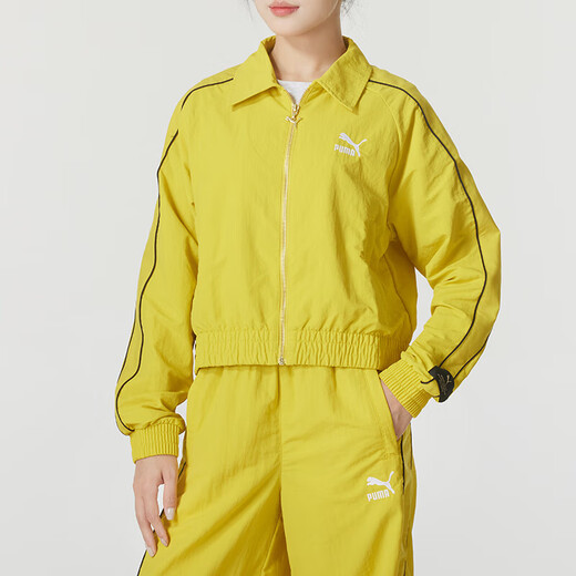 彪马（PUMA）女子运动服套装春夏新款时尚翻领防风夹克外套宽松直筒长裤两件套 629113-41+629110-41 M