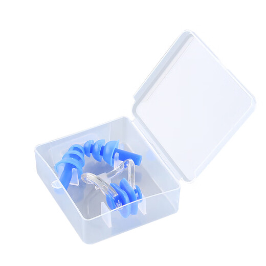 OEMG swimming earplugs nose clip boxed three-piece set silent waterproof student competition training silicone ear water-proof plugs black (boxed three-piece set)