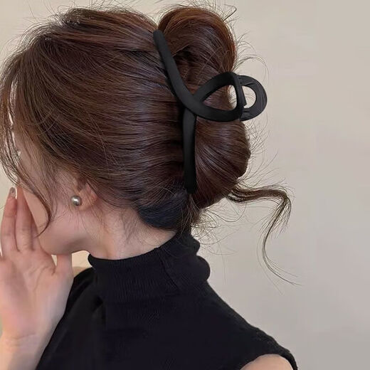 Black large hair clip 2025 new style shark clip for hair on the back of the head, multi-clip hair clip for bathing hair, hair clip for women, matte black 6-piece set, one for each style