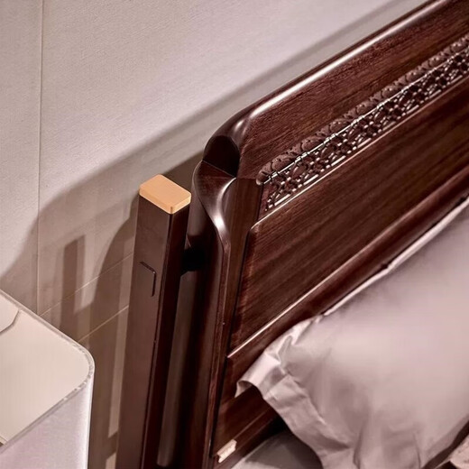 Nanyang Hu Family (HOOS) Nanyang Hu Family Nanyang Hu Family Hongyun Series He9930 All Solid Wood Grand lit Aili Ancient Yi Su mu Nouveau style chinois Ancient Zeh-03 Shelf Low Box Hauteur 350-F8Y