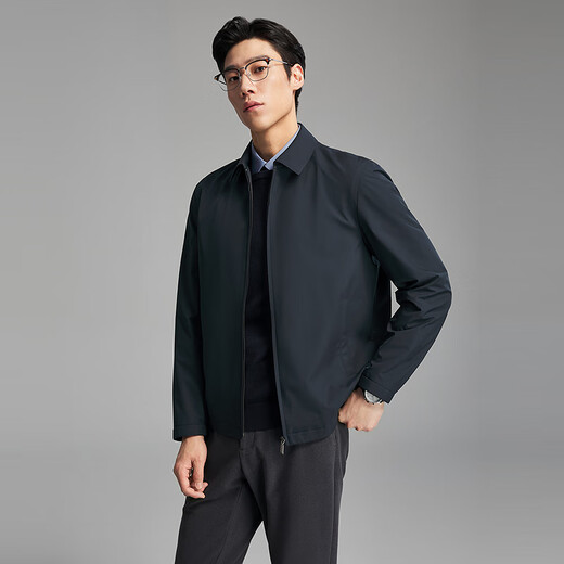 Youngor Jacket Men's High Quality Polyester Fiber Fabric Single Jacket Business Lapel Classic Men's Jacket 2025 New Product Gray Blue VJJK419866HFA L 175/96A (Recommended 130-150Jin Jin equals 0.5kg)