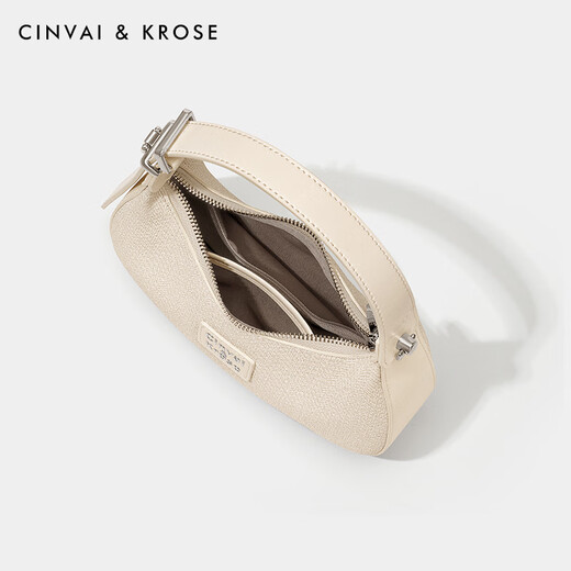 
CinvaiKrose official website small c/k bag women's bag 2025 new underarm handbag single shoulder crossbody bag handheld crescent bag cream white