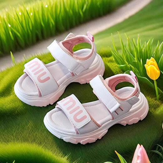 Ciyu Girls Sandals 2025 Summer New Soft Sole Middle and Large Children Fashion Beach Shoes Children's Princess Shoes Little Girls Shoes 136 Purple 35 Inner Length 21.9cm (Suitable for 21.1cm Foot Length)