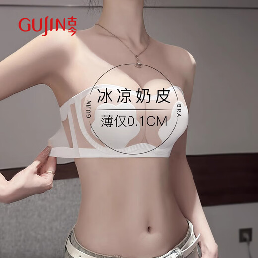 Ancient and modern (GUJIN) large breast strapless bra, ultra-thin model, slimming, anti-sagging, fat mm invisible ice silk bra, suspender skirt, tube top