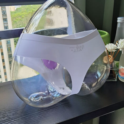 Renduo personalized men's underwear thong ice silk seamless elephant trunk U convex bag ultra-thin transparent lace youth pants skin color long open 1 piece L recommended 130-170 Jin Jin equals within 0.5 kg