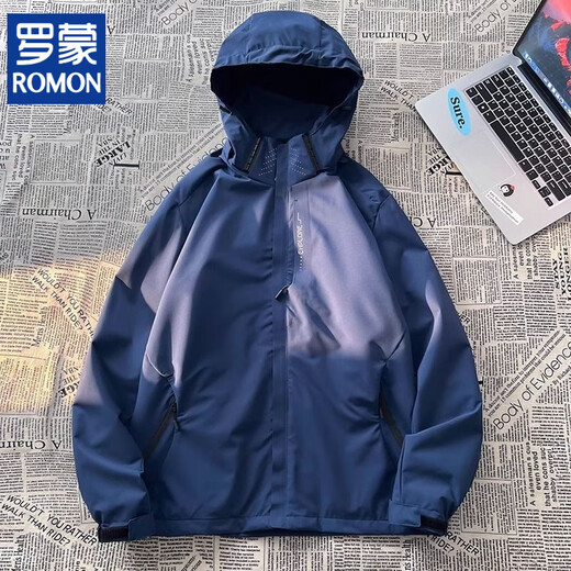 ROMON men's 2025 new summer thin outdoor three-in-one jacket soft shell mountain climbing suit women's windproof mountaineering 6628 black [same style for men and women] [three-in-one] XL