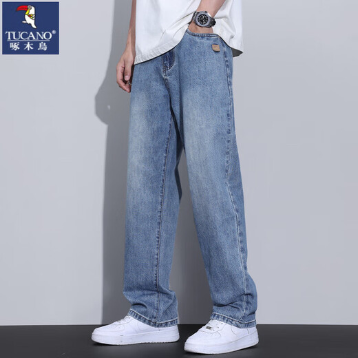 
Woodpecker (TUCANO) summer thin loose straight jeans men's American retro laisel tensile casual long pants men 9921 blue gray + light blue (special two sets) 31 Recommended 120-135 Jin [Jin equals 0.5 kg]