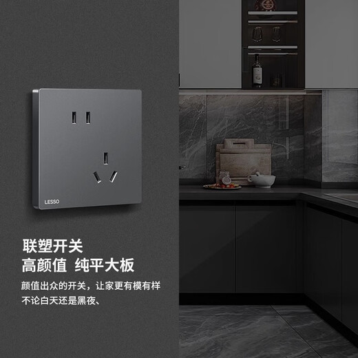 Liansu switch socket panel home concealed one-open five-hole 16a air-conditioning socket 5-hole power socket L1 foggy gray one-open single five-hole