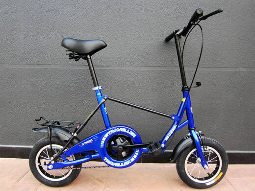 OEMG Japanese imported quality bicycle 12-inch folding bike folds in one second, super easy to carry, alloy blue 12 inches 12 inches