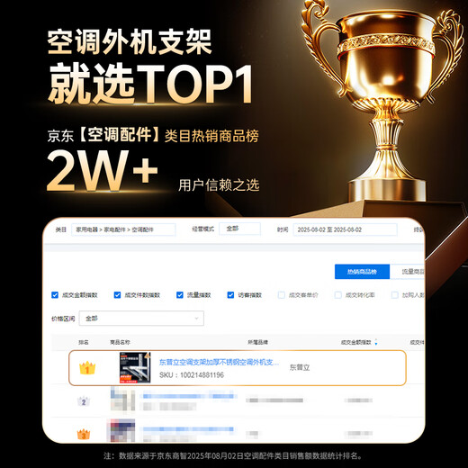 Dongpuli air conditioner bracket thickened stainless steel air conditioner outdoor unit bracket reinforced air conditioner outdoor shelf air conditioner hanger suitable for Midea Gree Oaks Haier and other 1-1.5P