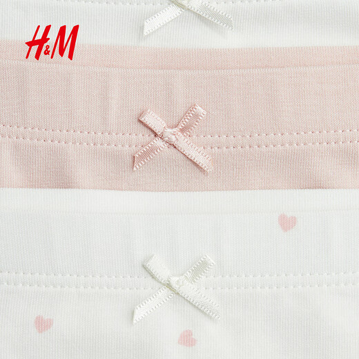 H&M Children's Clothes Children's Underwear Girls Cotton Comfortable Elastic Waist Bow Boxer Briefs 5 Pack 0688916 Light Pink/Heart Shape 140 75 (8-10Y)