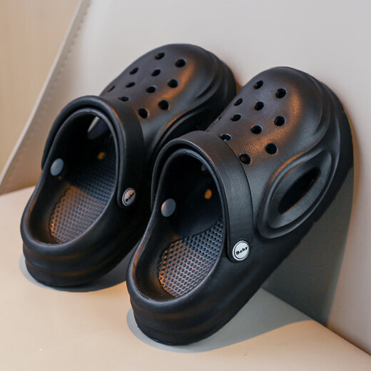 ABC Jungen Pantoffeln 2025 Sommer Neue Kinderhochschuhe mittelgroße Kinder ohne Schlupfbeutel Kopf Kleidung Jungen Strand Sandalen Schwarz [Hauptbild] 34