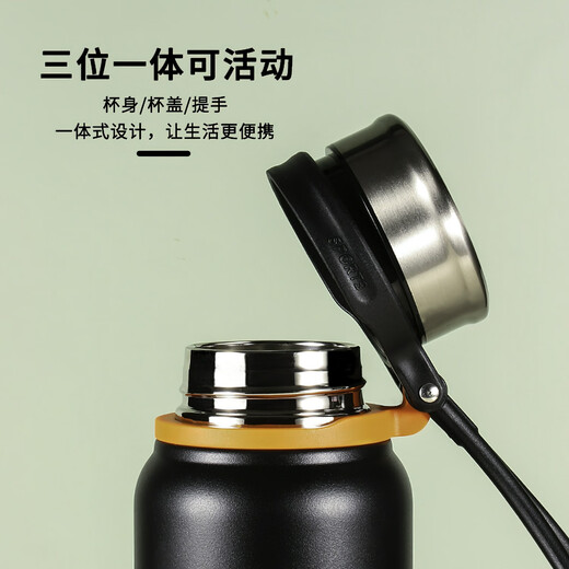 保温杯大容量水壶暖水瓶户外运动健身茶杯子便携车载旅行水杯 7027-太空灰-830ML 刻字
