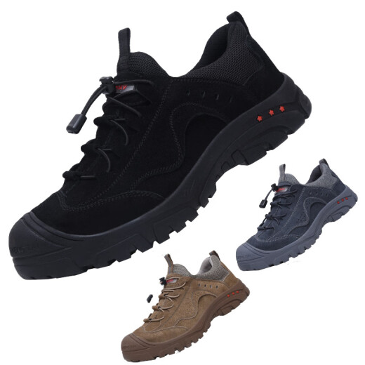 Zapatos de protección de mano de obra de plástico de Gu Wenlun para hombres en zapatos de seguridad resistentes al desgaste anti-escalecimiento de verano, anti-shesshing, antipunteo y de plástico para el desgaste de plástico para cuatro temporadas aislamiento 6k 878 Negro transpirable 41 41