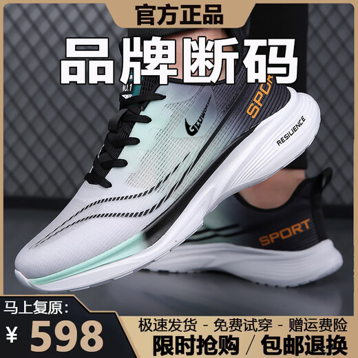 Herrenschuhe 2025 Sommer Neues atmungsaktives Mesh Casual Schuhe Sporty junge modische leichte, elastische Rutschschuhe NK826 Weiß und Grün 42