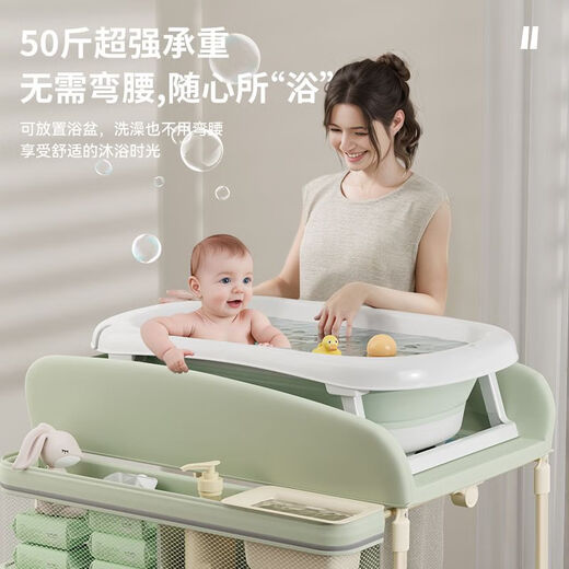 蕉京尿布台带护栏优乐博尿布台婴儿护理台多功能婴儿用品洗澡换尿布移 尿布台 豪华版【玩具架+小水盆】