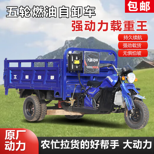 Zongshen three-wheeled Zongshen fifth-wheeled motorcycle three-wheeled motorcycle gasoline cargo agricultural dump water-cooled fifth-wheel truck tricycle fifth-wheel 250 water-cooled 1.4*2 (not dumping)