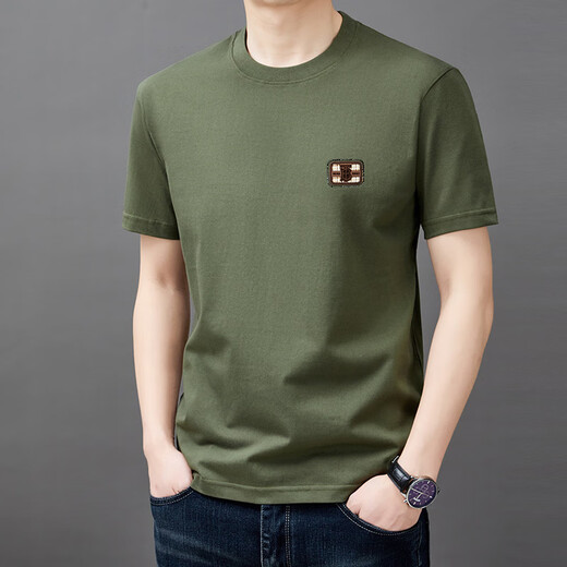 
Seven Wolf 240g heavy pure cotton short-sleeved T-shirt for men loose casual round neck base shirt T-shirt top men's clothing KSJY9922 white M 165 suggests 100-120Jin [Jin equals 0.5 kg]