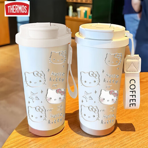 膳魔师（THERMOS）凯蒂猫保温杯大容量学生杯子便携双饮口咖啡吸管水杯新款女高颜值 BXAB12243美乐蒂+配挂绳 陶瓷内胆