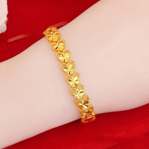 KZD Old Phoenix 999 Color Women's Gold Bracelet Women's Bracelet Adjustable Jewelry Gift for Wife and Mom Big S Ball Bead Bracelet Classic Ethnic