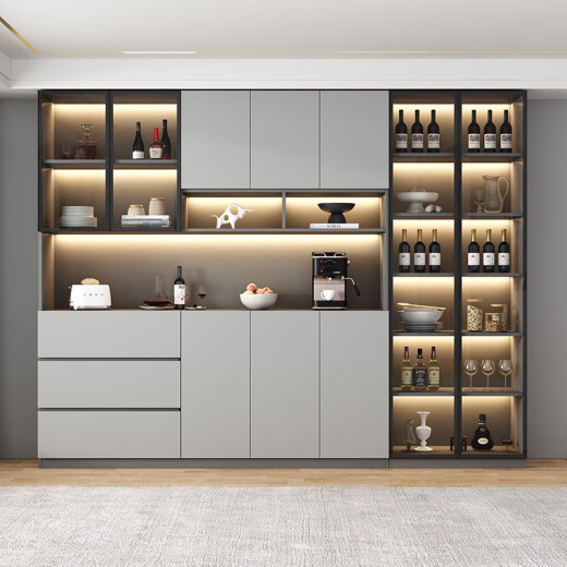 
Oppein 2025 new side cabinet storage high cabinet integrated with wall modern simple living room cabinet household wine cabinet storage style 12240*40*220 SF Express installation