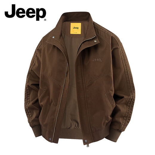 Jeep (JEEP) American genuine high-end pure cotton work jacket top men's spring and autumn American handsome heavyweight flight jacket autumn and winter black regular shopping mall same style XL