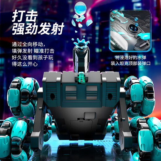 翎喏德国高端六轮特技遥控发射水弹坦克车儿童玩具手势感应越野车男孩 六轮特技坦克车-双控-紫色 畅玩三电-续航约105分钟+10W水弹