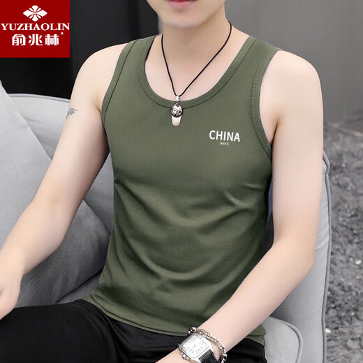 Yu Zhaolins neuer Sommerweste mit dem Boden Sweatshirt mit Sport und Fitness Feste Farbe schweißabsorbierende große vielseitige Weste für Männer. Vest China White + China Dark Grey XL (110-125jin [Jin ist gleich 0,5 kg]))