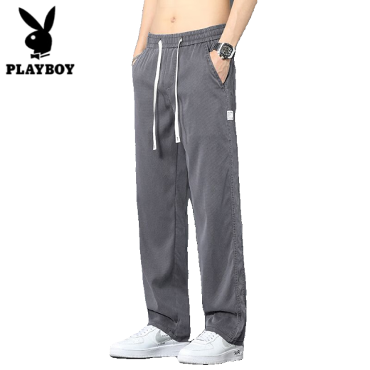 
Playboy (PLAYBOY) Jeans Men's Ice Silk Thin Style Summer New Style Straight Flexible Loose All-match Elastic Waist Casual Long Pants Men Black + Blue 1049 Two-piece Pack XL 120-135Jin [Jin equals 0.5 kg]