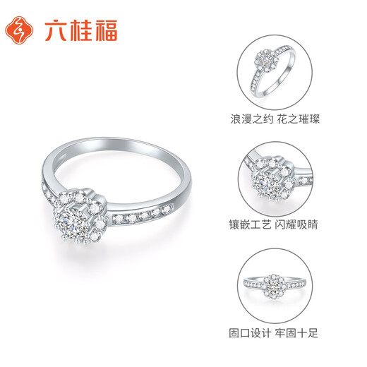 Liuguifu Jewelry Platinum Ring for Women Pt950 Platinum Inlaid with Zirconia Proposal Engagement Birthday Gift 11 Rings + Certificate + Rose Gift Box