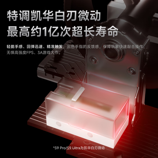 前行者S9Pro/Ultra有线无线鼠标蓝牙三模轻量化游戏PAW3950/3395电竞8K回报率笔记本台式电脑中大手专用 S9Pro月白-3395+凯华白刃+支持无线8K