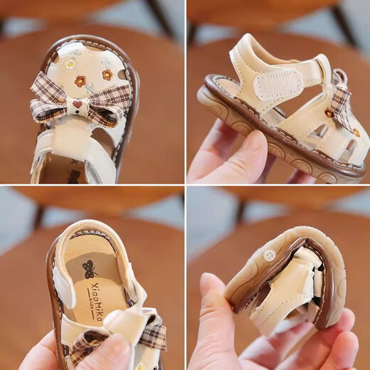 Sweet Miao Miao Baby Sandals Girls Cute Bow Princess Shoes Baotou Baby Shoes Baby Shoes Toddler Shoes Baby Sandals Bow Flowers Off-White Size 18 Inner Length Approximately 125mm