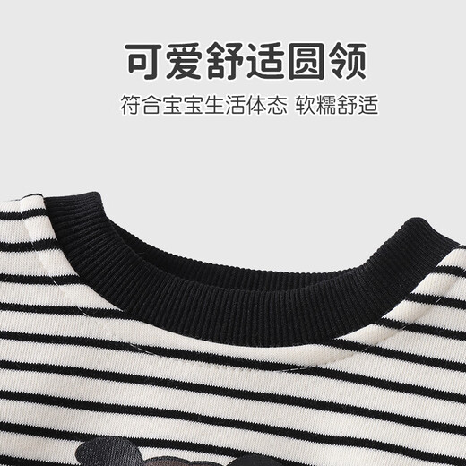 Youqi baby clothes for men and women, spring and autumn velvet suits for infants and young children, autumn and winter style sweatshirts, split style two-piece sets