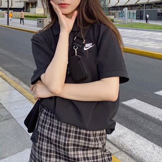 Nike official website official T-shirt men's and women's summer POLO shirt couple pure cotton half-sleeved top lapel casual sports short sleeves FN3895-010 S