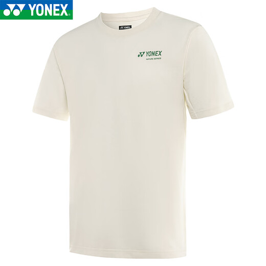 尤尼克斯（YONEX）25年新款尤尼克斯YY羽毛球服运动服T恤速干透气上衣短袖16833CR 16833CR_冰米色 L