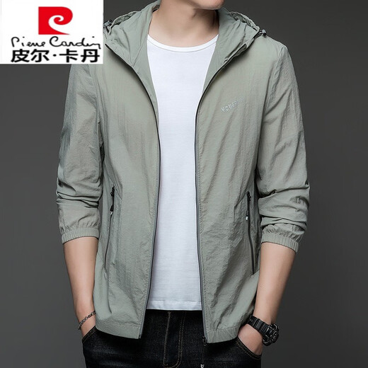 
Pier Cardin high-end brand sun protection clothes for men in summer thin outdoor ice silk hooded purple protection. Outer sun protection jacket N9928 mist blue M 170 105-120Jin [Jin equals 0.5 kg]