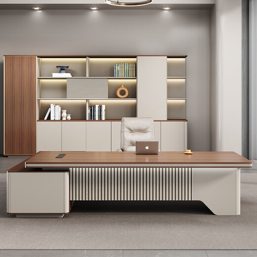 Simple modern light luxury boss desk table and chair combination furniture chairman leadership manager room table executive desk 1.8 meters boss table + boss chair