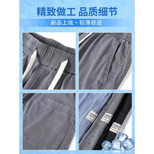 NOSSKISS国际男装品牌高端牛仔裤男士2025春夏季新款商务直筒休闲长裤 1048灰色 M 【90-115斤】
