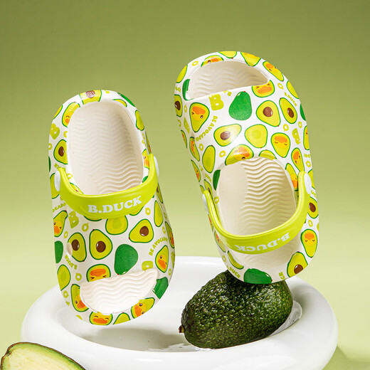 B. Duck Little Yellow Duck Shoes para niños Zapatos de jardín para niños Summerías abiertas con los pies abiertos Boys Baby Hole Shoes 5978 Verde 26